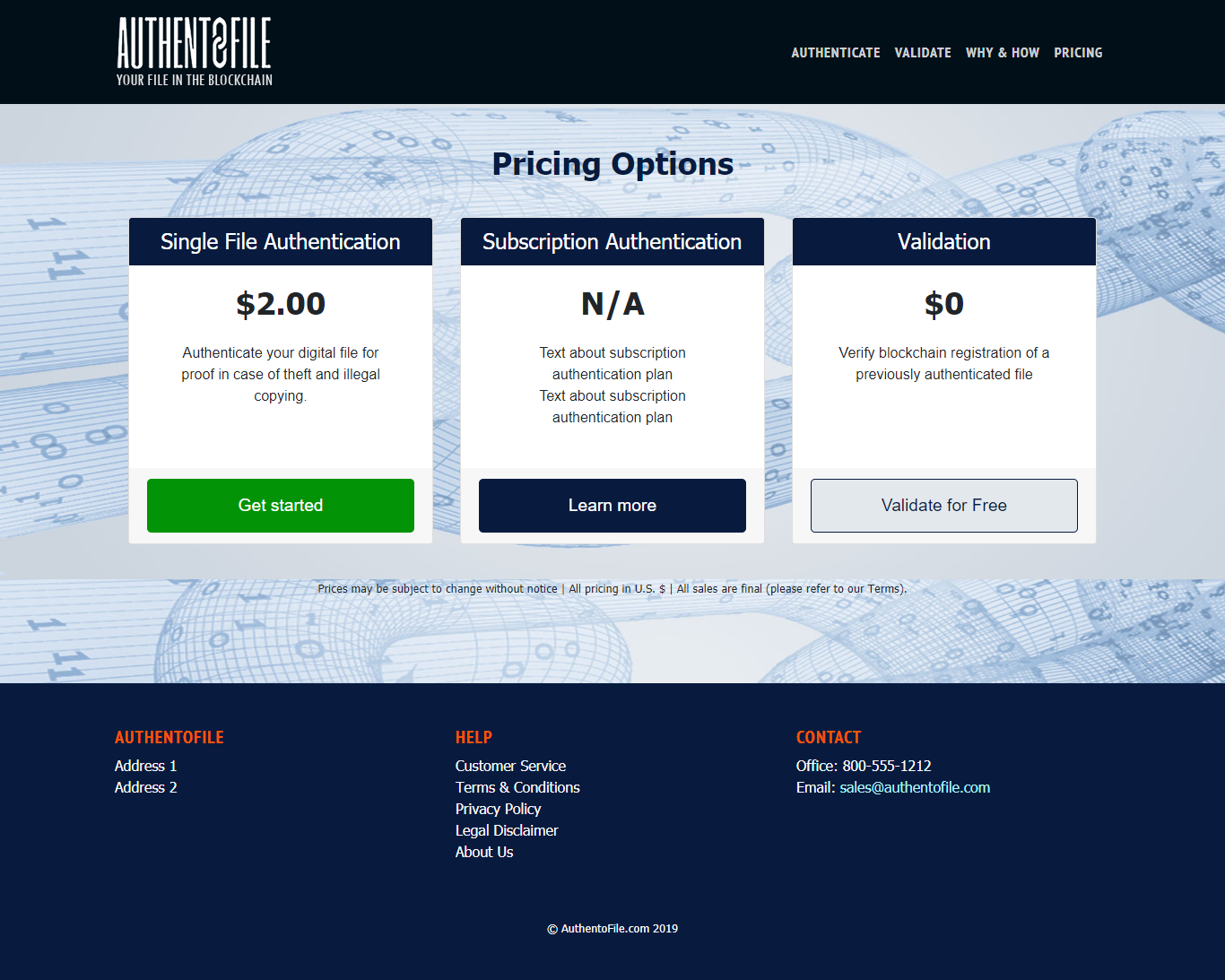 AuthentoFile Pricing